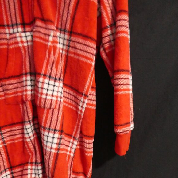 MIKK LOUNGE | xl - extra large | Plaid Fleece Zip-Up Front Closure Hooded Pajama - Picture 7 of 16